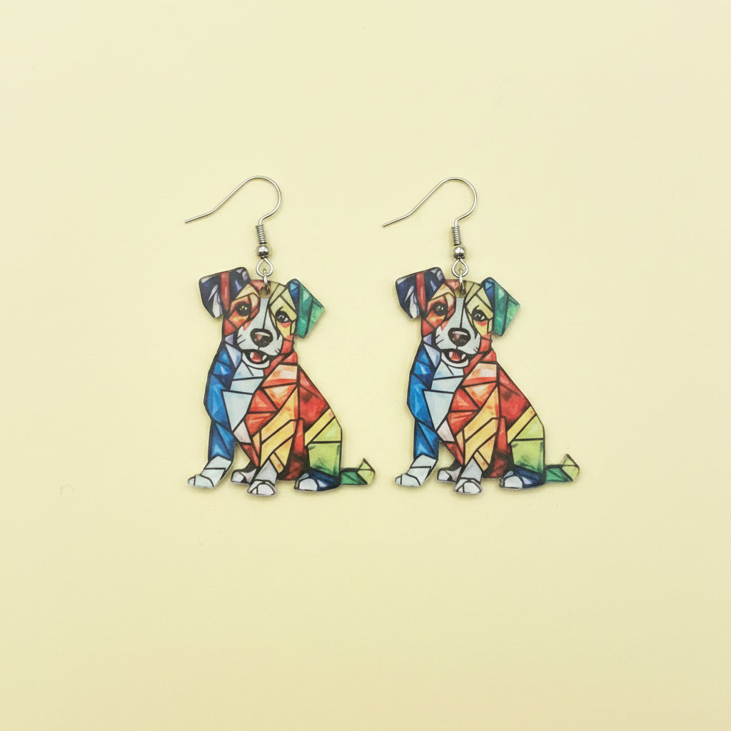 Colorful Dog Earrings