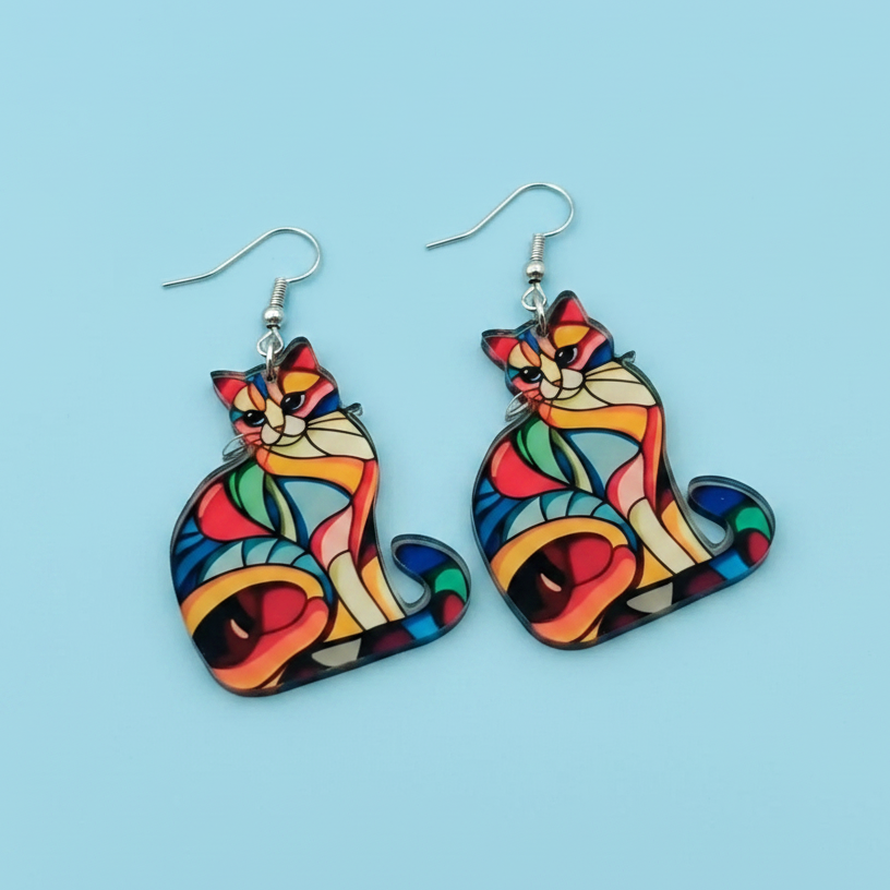 Colorful Cat Earrings