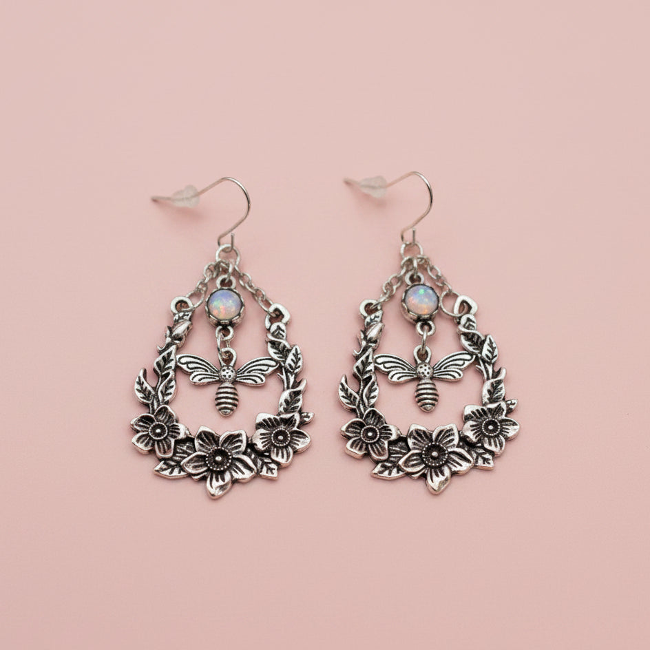 Floral Bee Earring