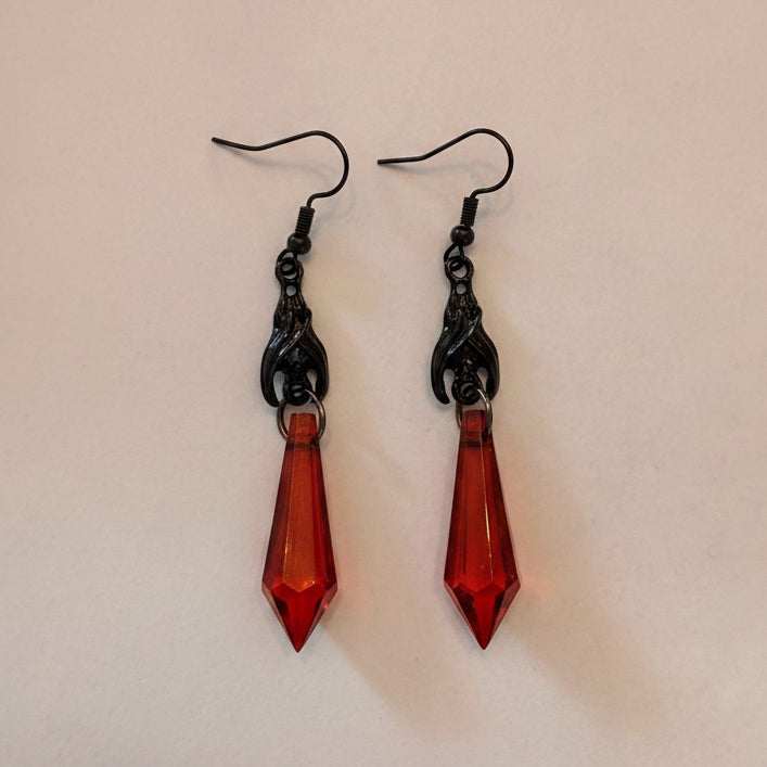 Ruby Bat Earring