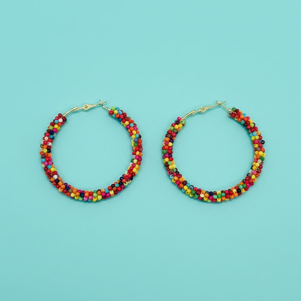 Colorful Beaded Hoop