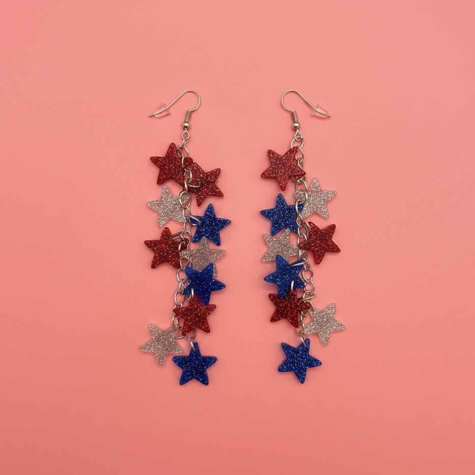 Red, White and Blue Star Dangle