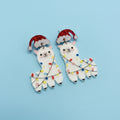 Santa Llama Earring
