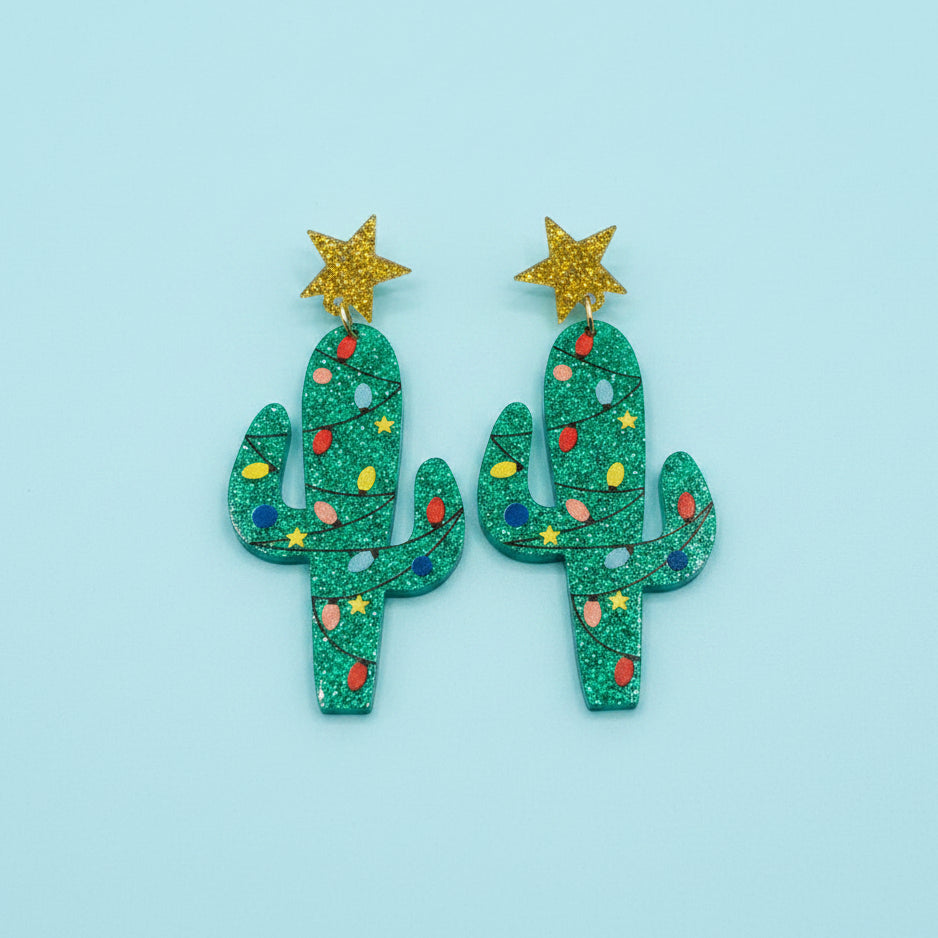 Christmas Cactus Earring