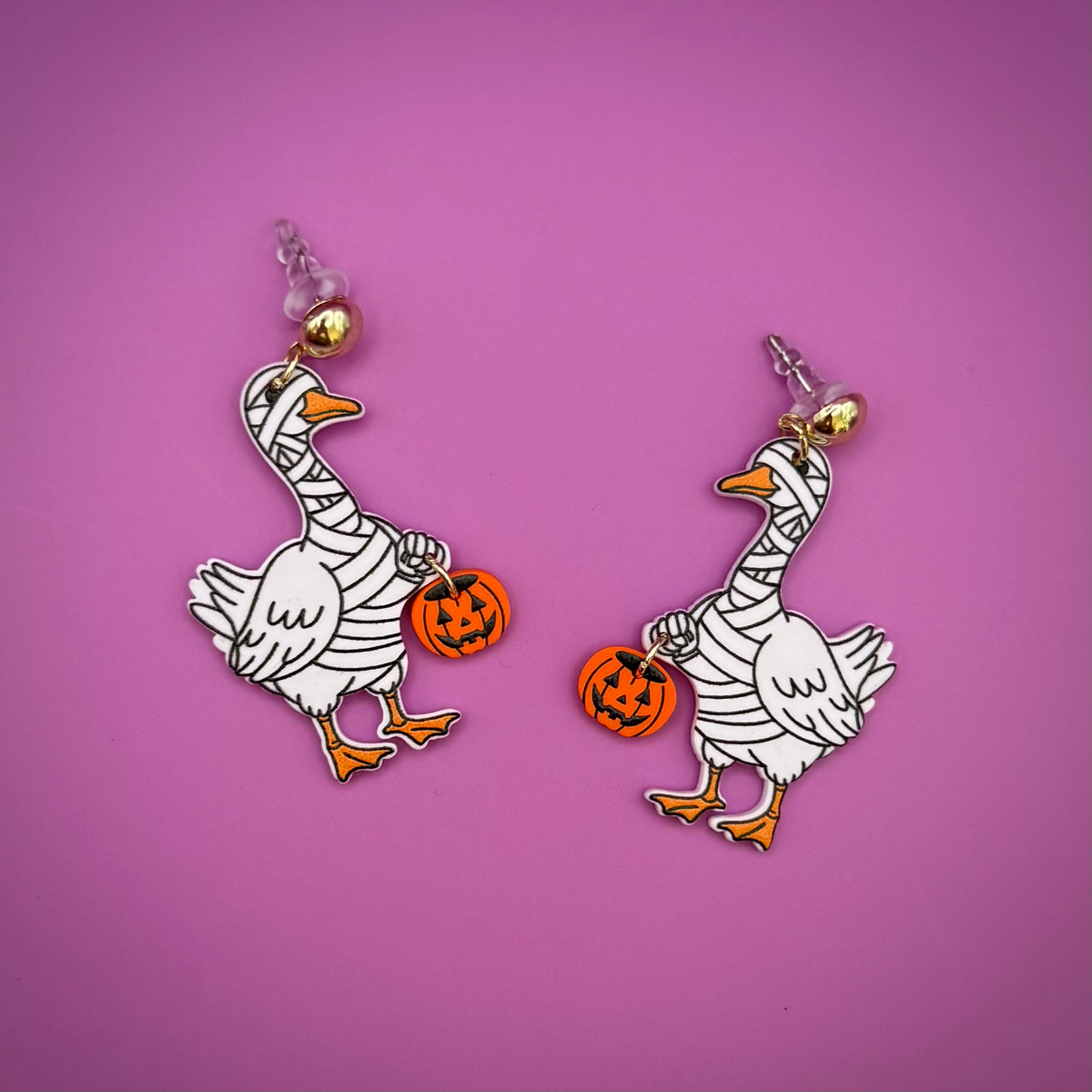 Mummy Goose Earrings