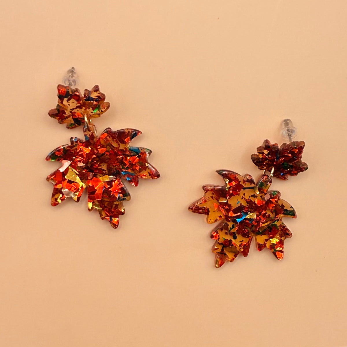 Shimmer Leaf Earrings