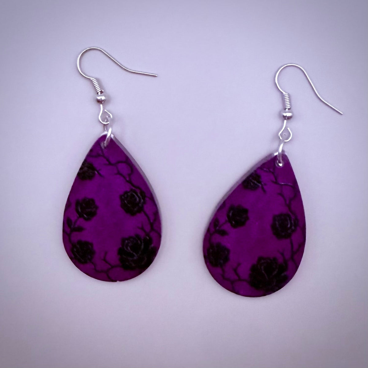 Black Rose Earrings