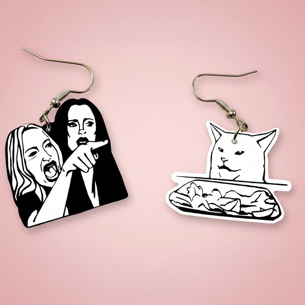 Meme Cat Earrings