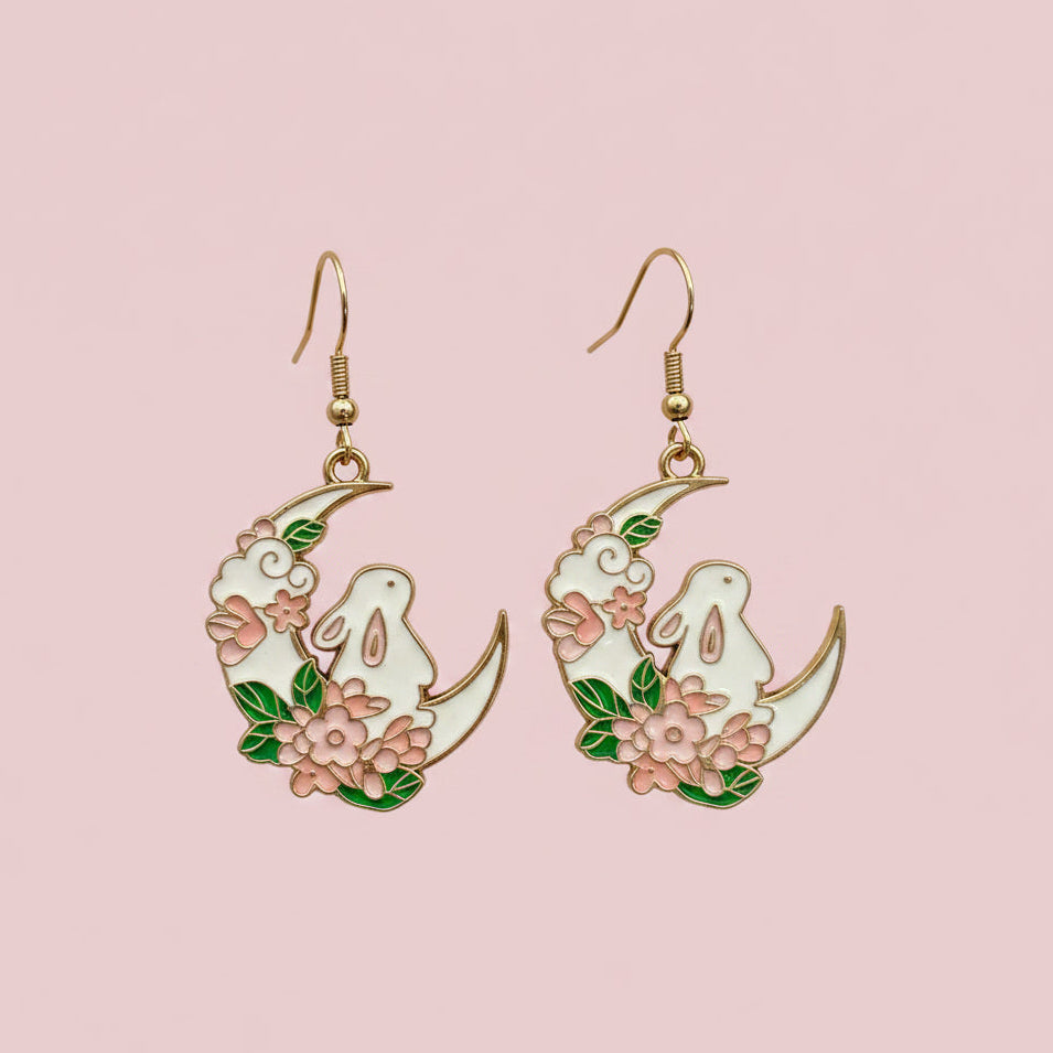 Moon Bunny Earrings