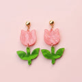 Pink Tulip Earring