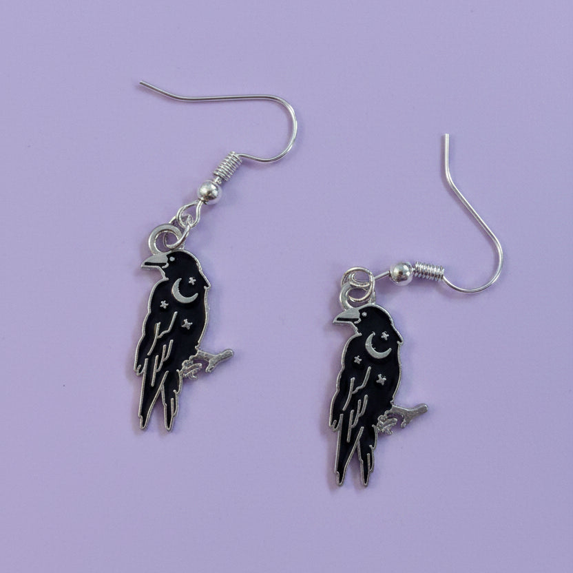 Celestial Crow Earring