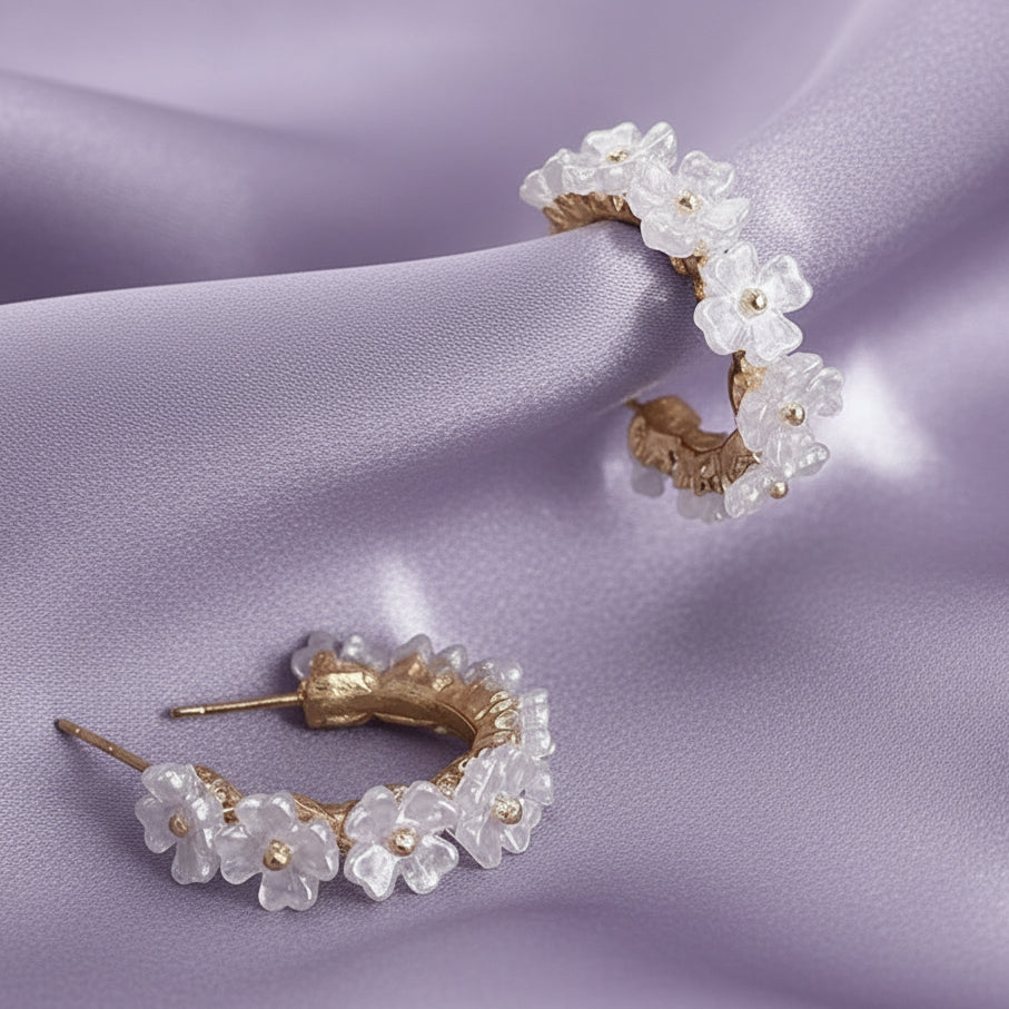 Floral Hoop Earring