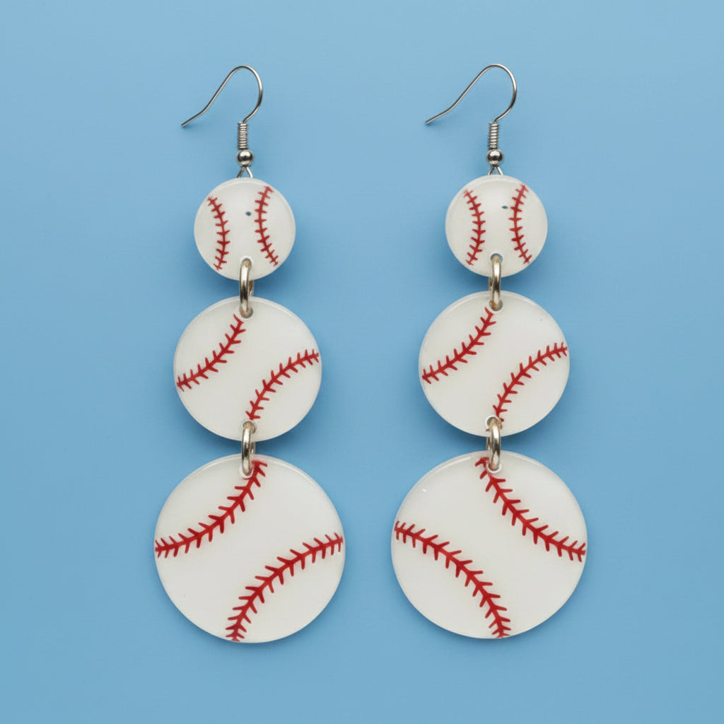 Baseball Dangle Earrings