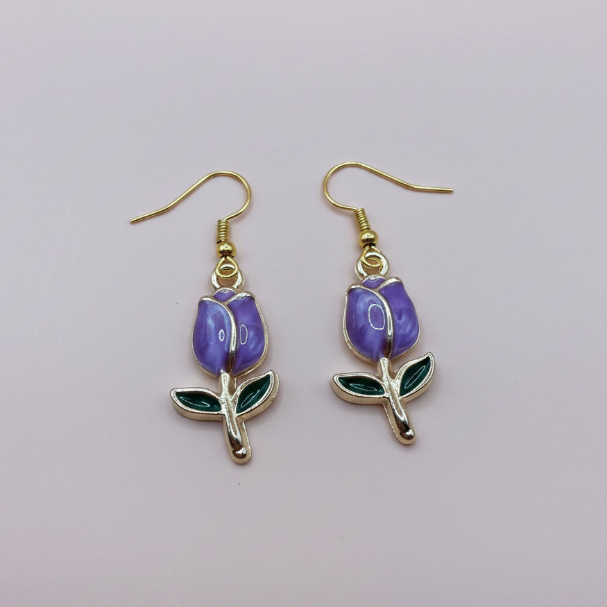 Purple Tulip Earring