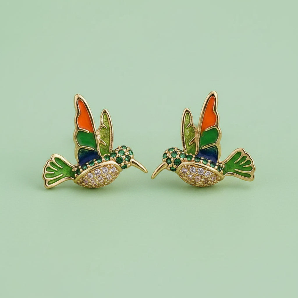 Hummingbird Sparkle Stud Earring