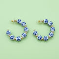 Blue and White Beaded Hoop
