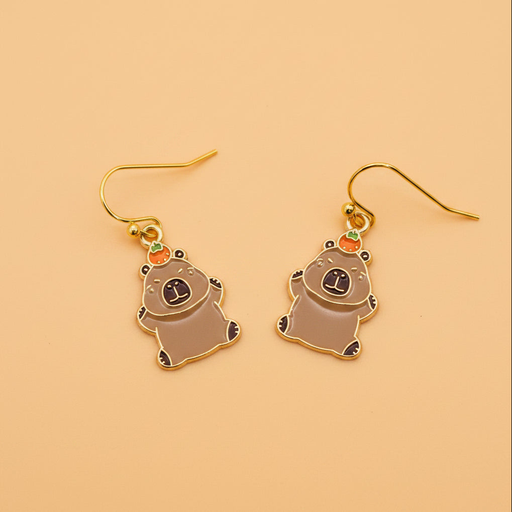 Capy with Fruit Earrings