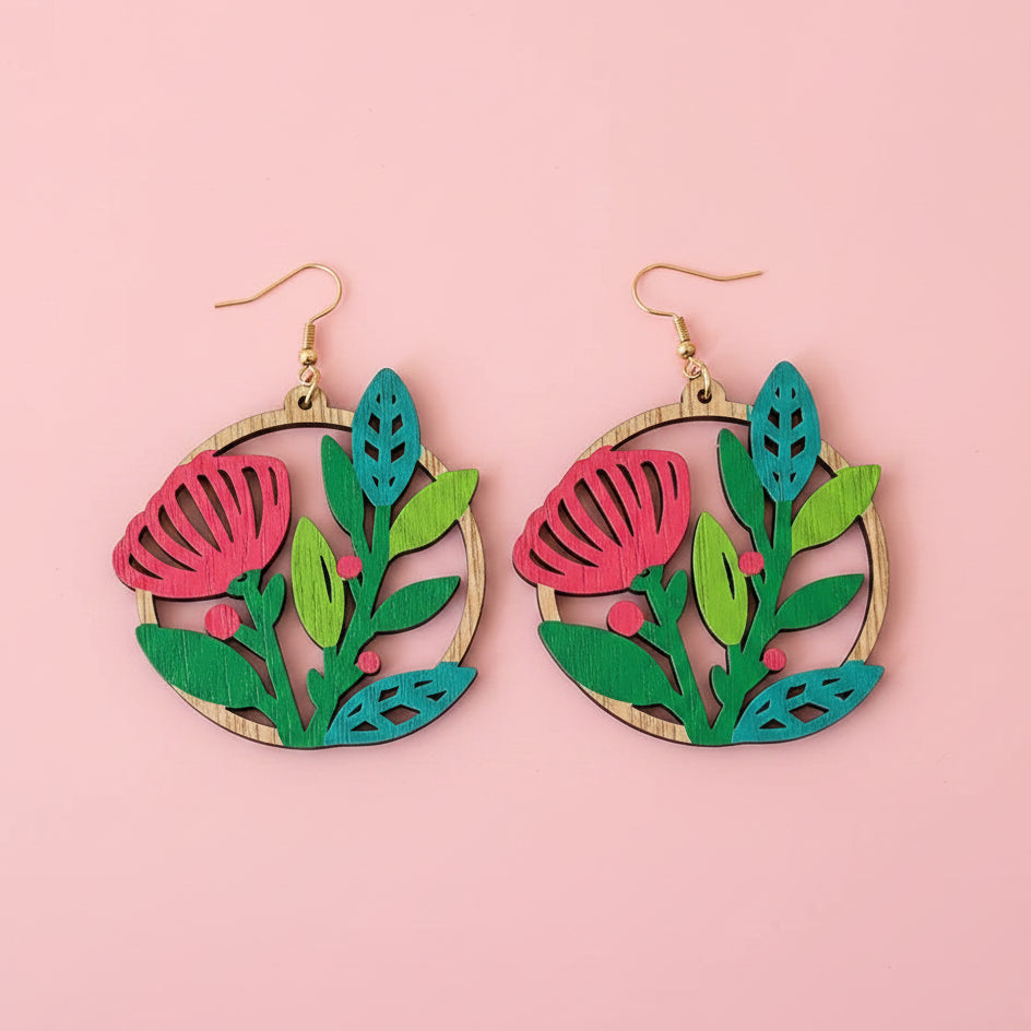 Colorful Floral Cutout Earring