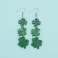 Glitter Shamrock Dangle Earring