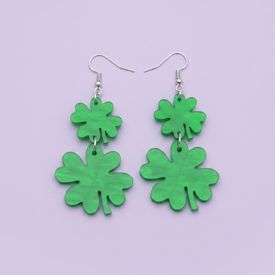 Double Shamrock Earring