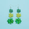 Tri-Glitter Clover Dangle Earring