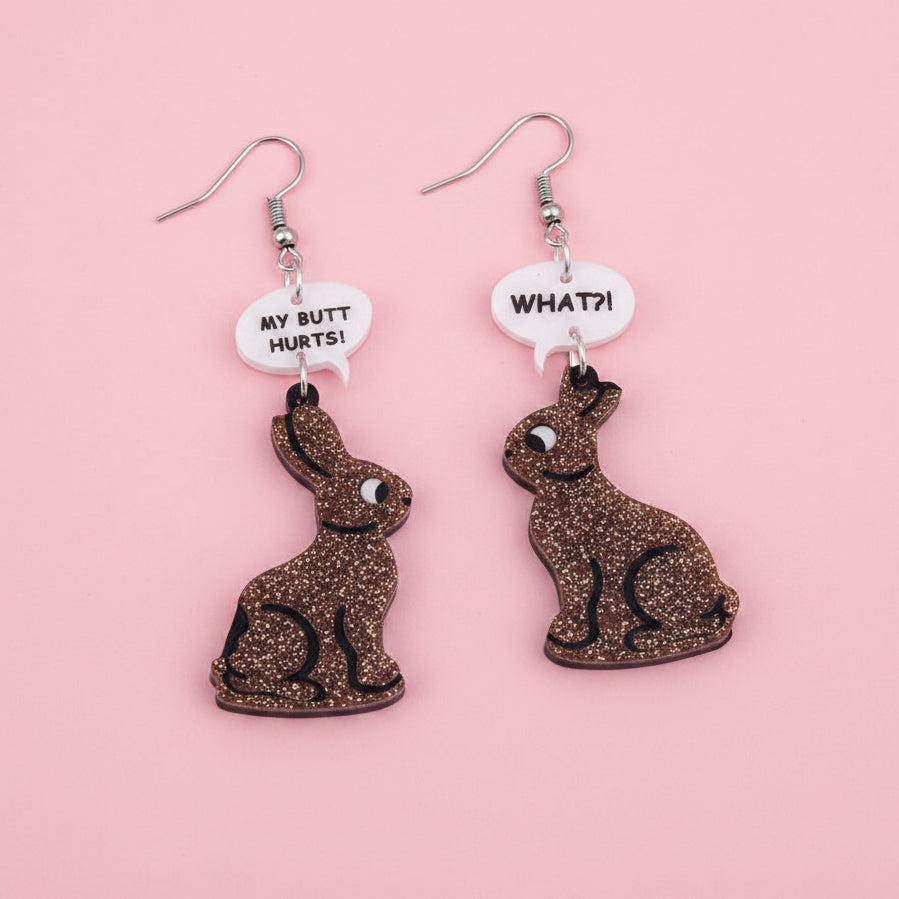 Chocolate Bunny Earring