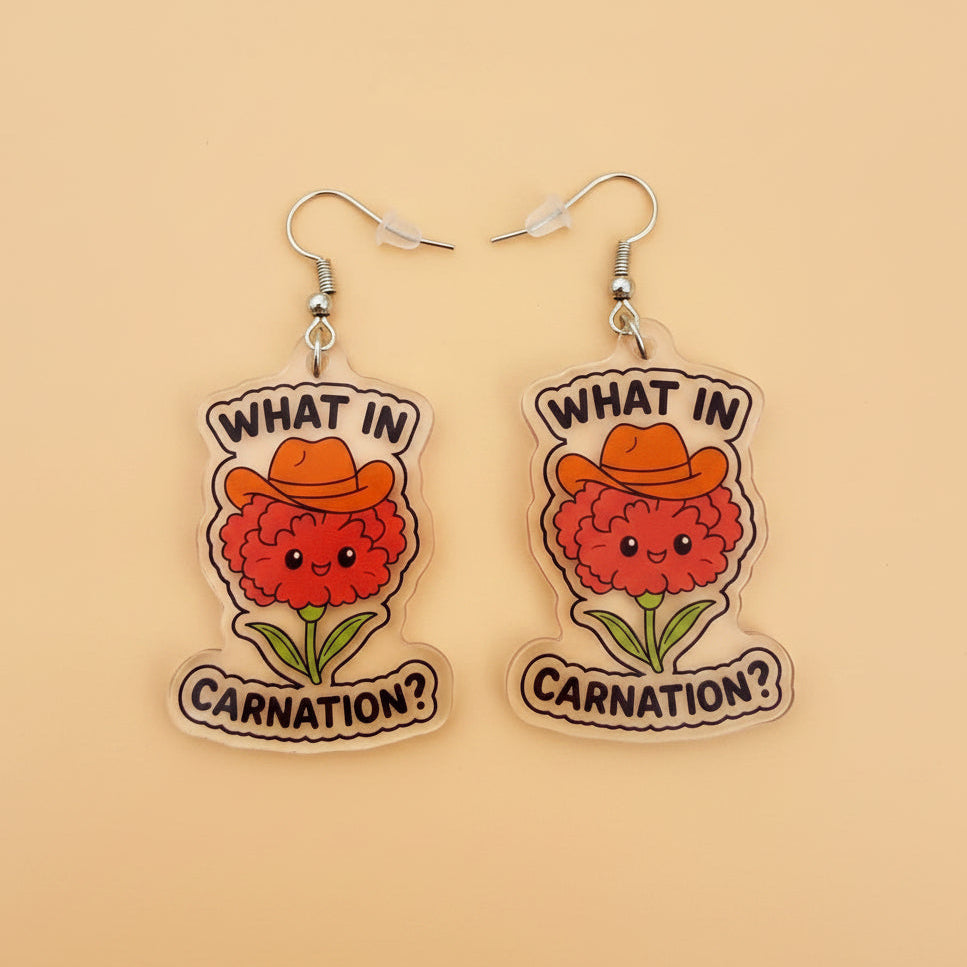 What in Carnation Earrings