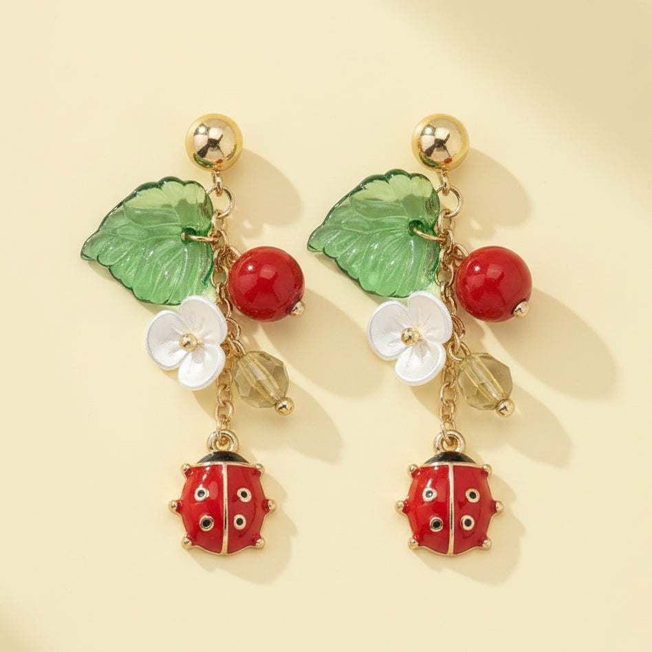 Ladybug Dangle Earrings